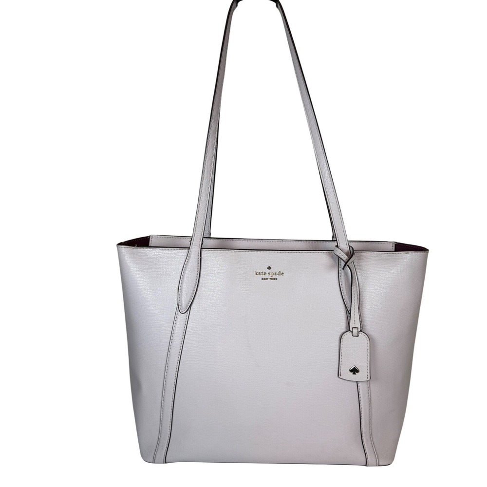 KATE SPADE New York Light Lavender Leather Zip Top Tote Shoulder Bag